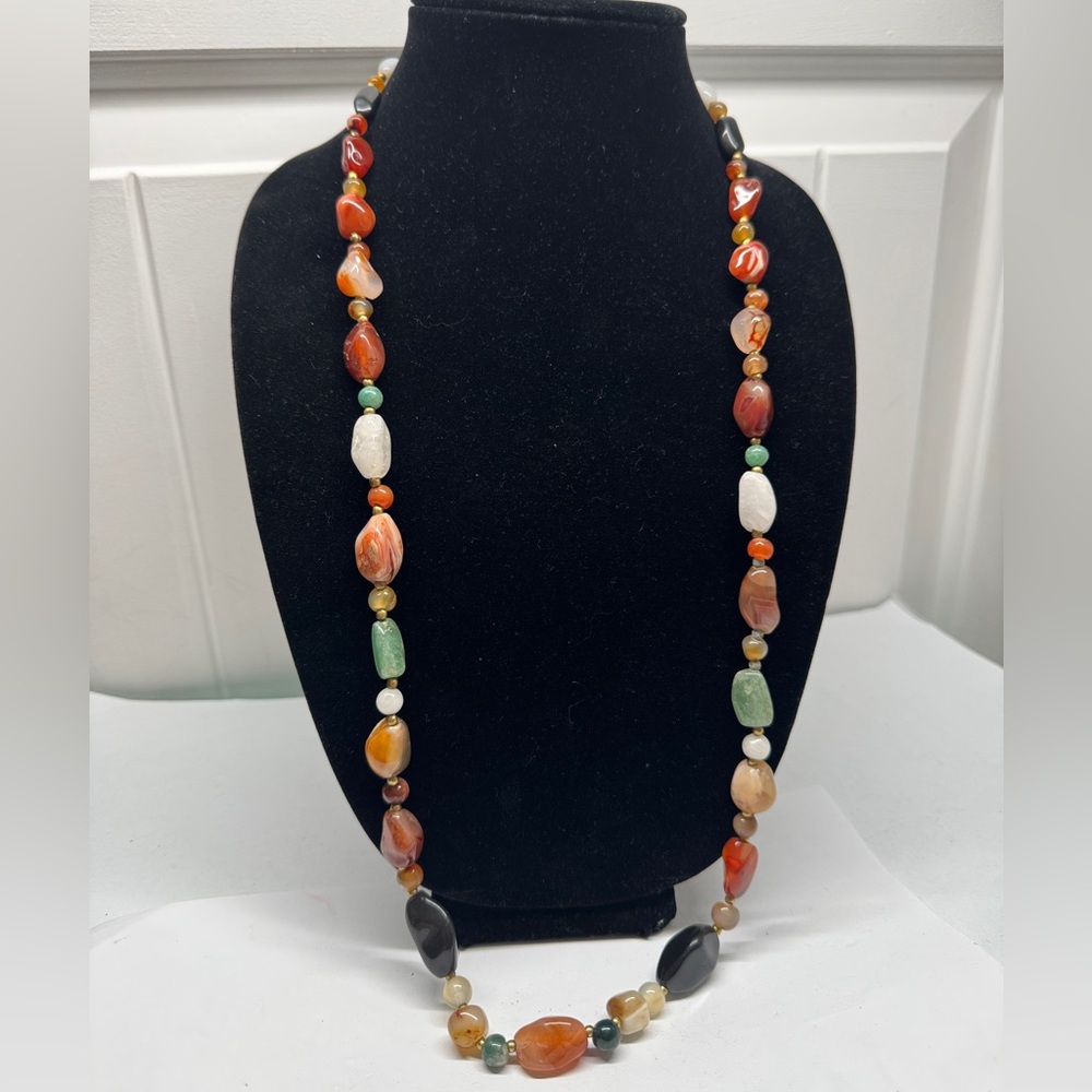 Precious gemstones necklace multi color